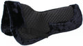Challenger Horse English Quilted Half Saddle Pad Correction Wither Relief Faux Fur Black 12218Bk