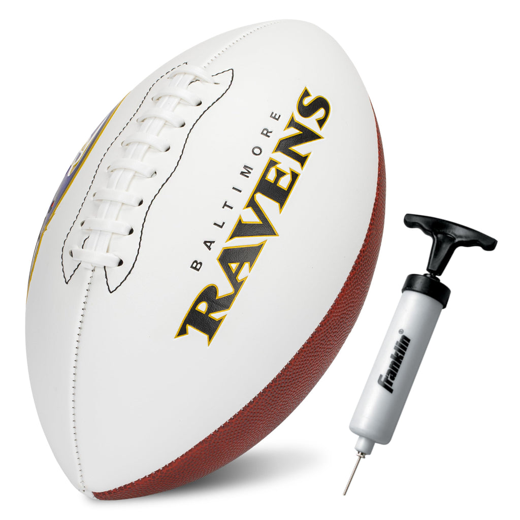 Franklin Sports Nfl Baltimore Ravens Autograph Football - Official Size White Panel Souvenir Football For Autographs + Signature