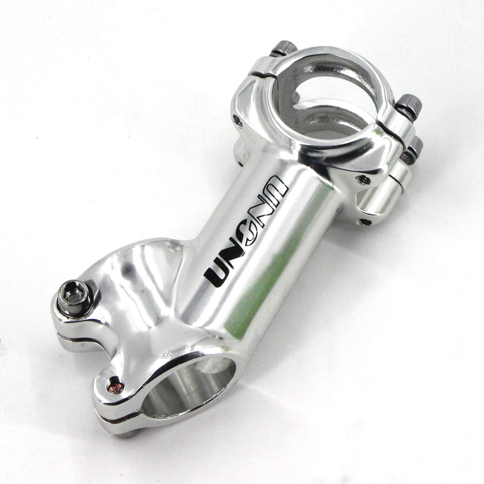 Meische 31.8 Stem 90Mm Mountain Bike Stem, 35 Degree Bicycle Stem Riser Short Handlebar Stem For Mtb, Road Bike, Bmx(Glossy Silv