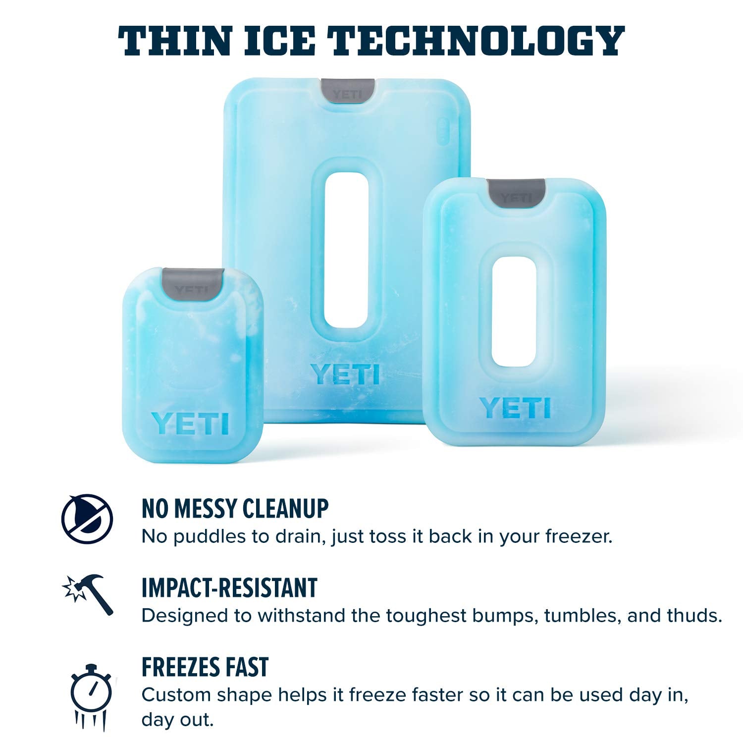 YETI ICE Sheet Refreezable Reusable Cooler Ice Pack, Small