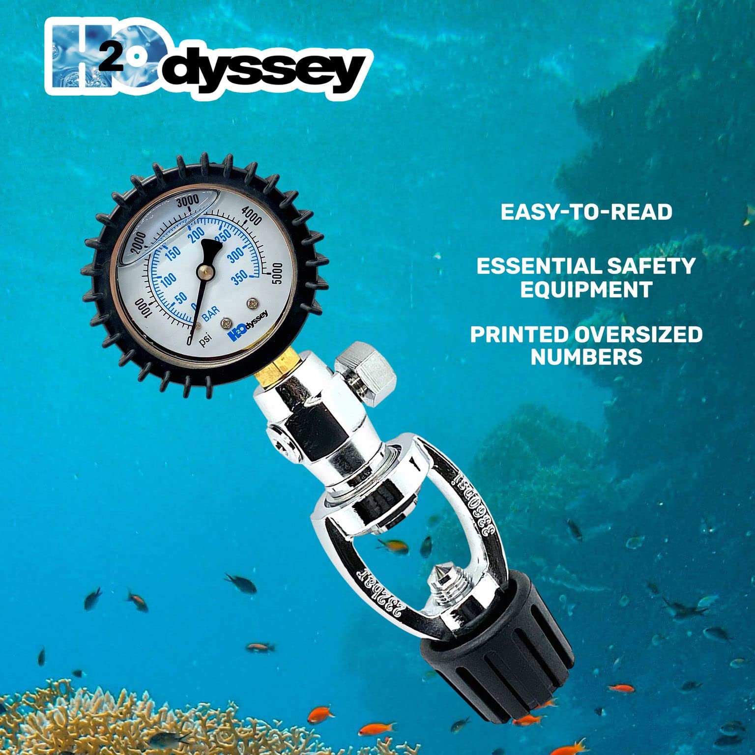H2Odyssey Yoke Pressure Tester - Scuba Diving Gauge