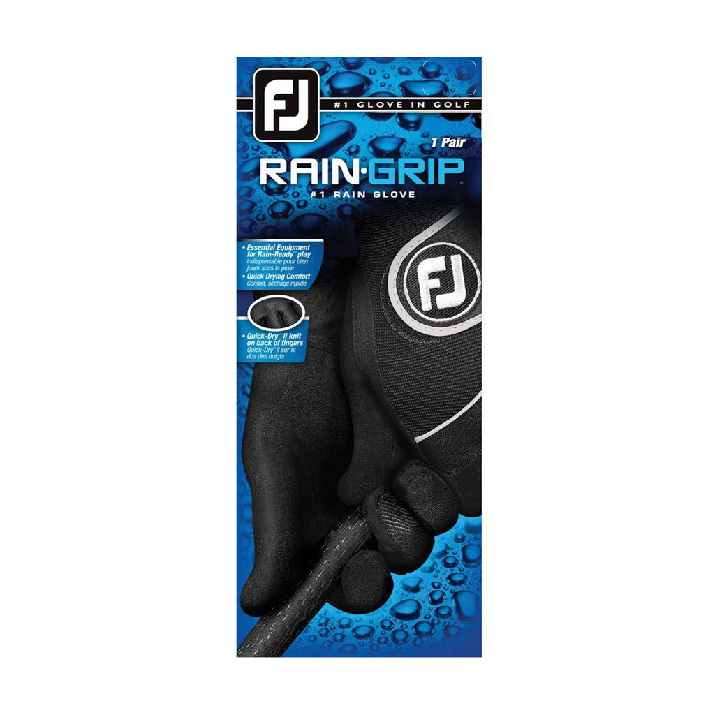Footjoy Womens Raingrip Golf Gloves, Pair, Black Small, Pair