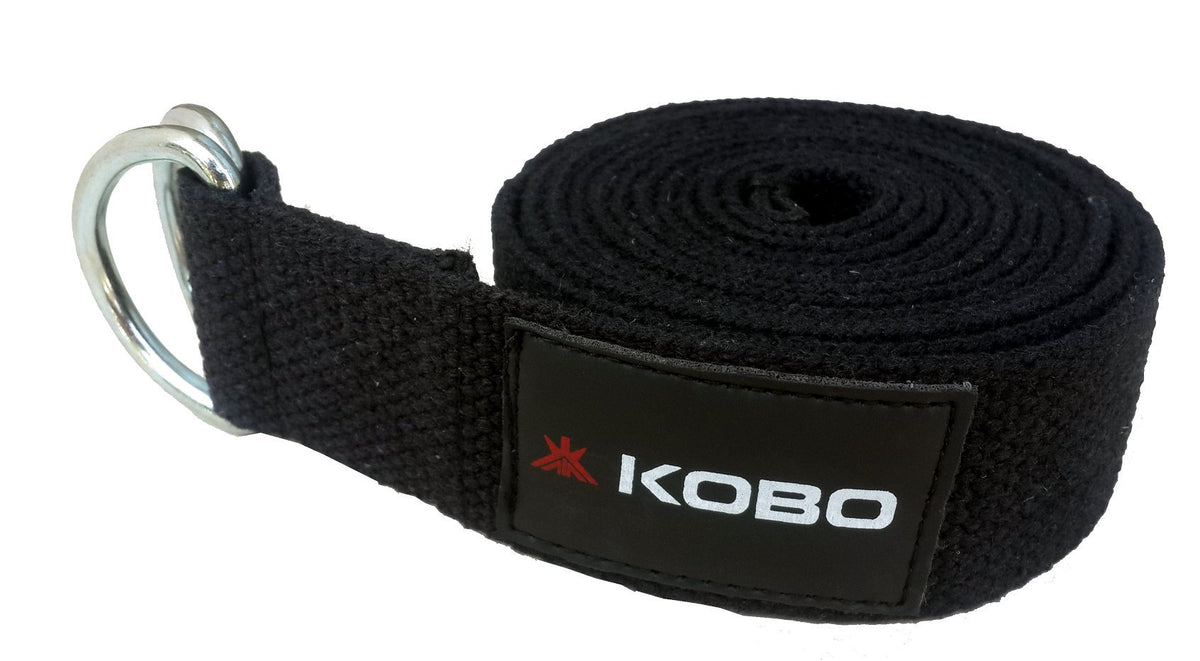 Kobo Yoga Strap 7.5 Feet Length For Safe, Perfect & Challenging Yoga Posture  Black Exercise & Fitness