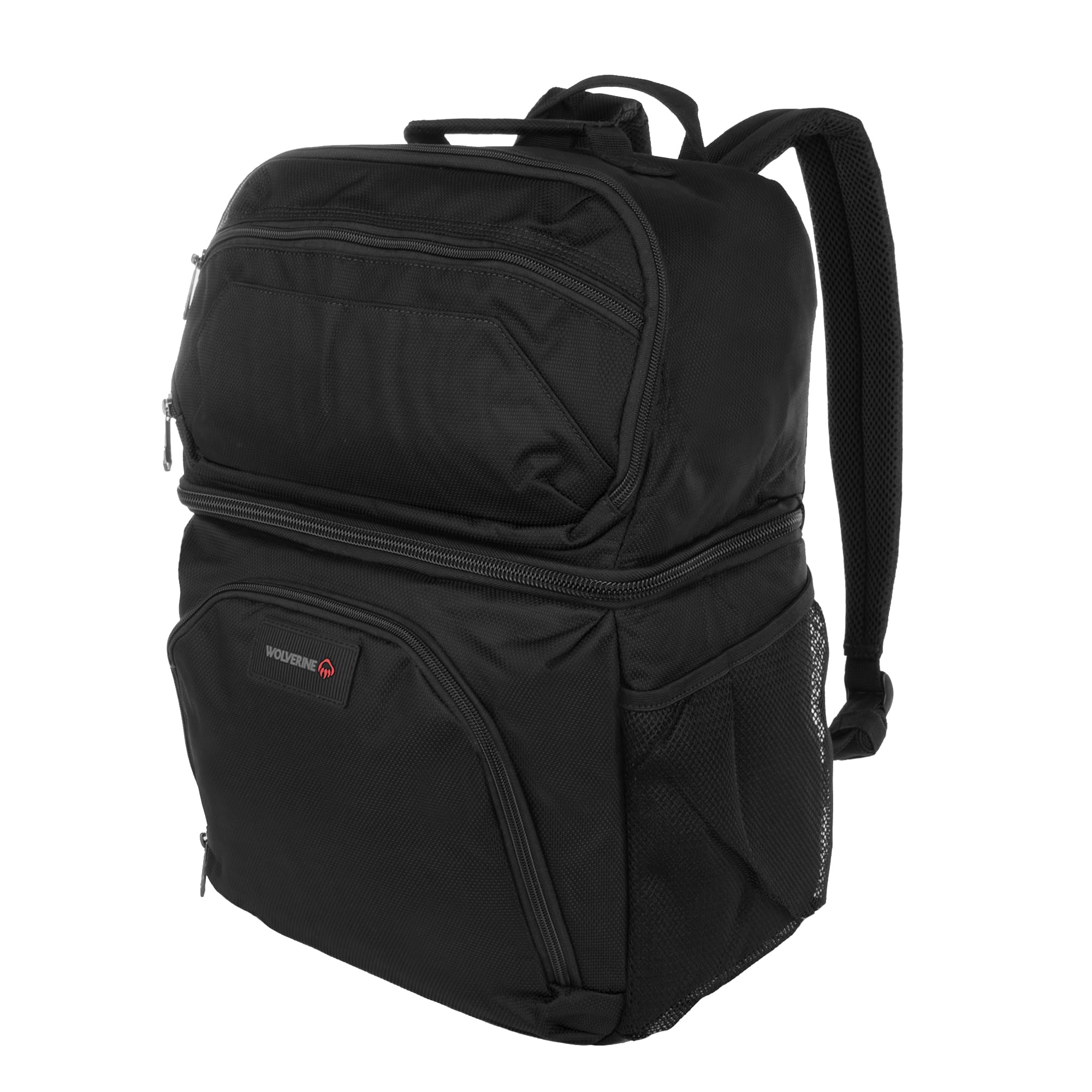 WOLVERINE 36 Can Cooler Backpack with Durable Nailhead Nylon, Dual Compartment Cooler & Dry Storage, Padded Mesh Back Panel, & E