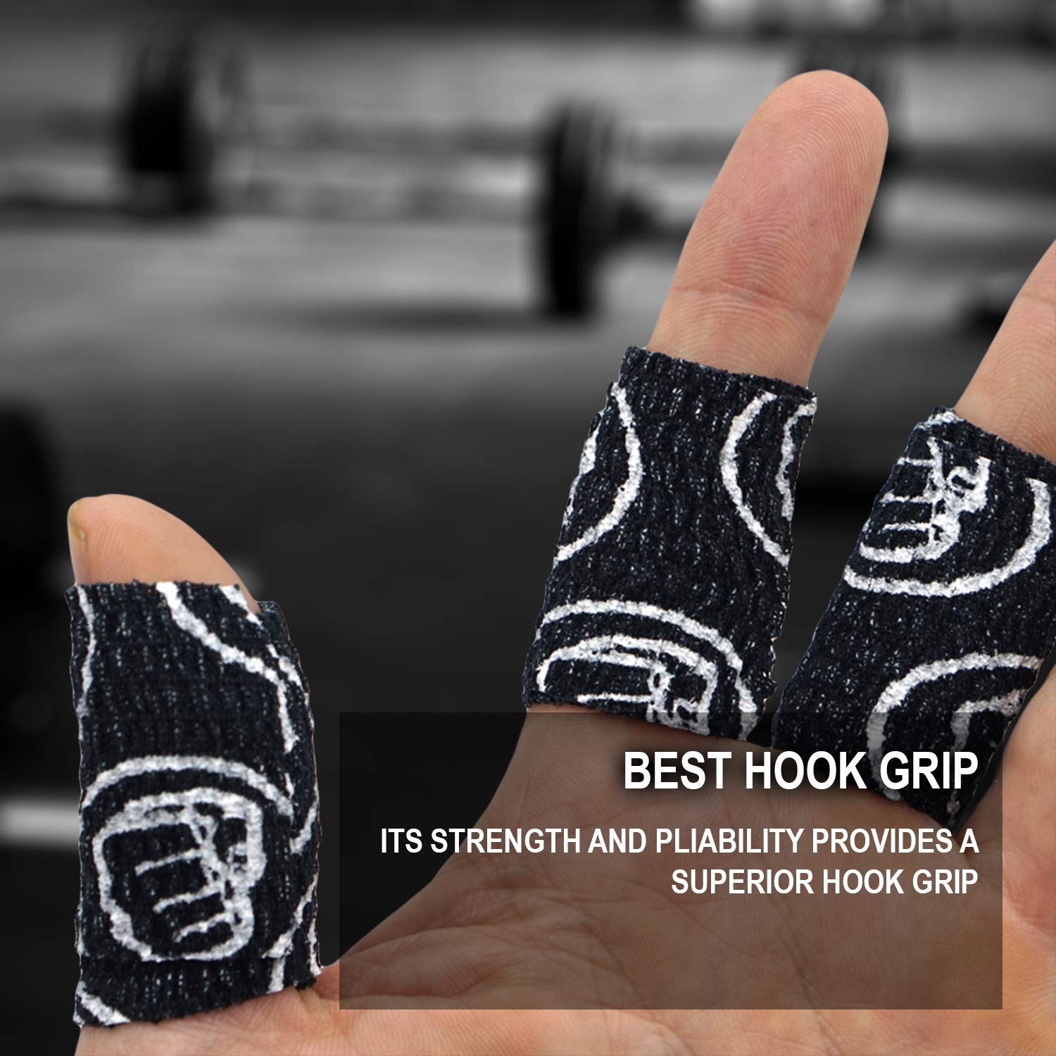Wod Nation Weightlifting Hook Grip Tape - 3 Pack 23 Feet Long Sticky, Comfortable & Stretchy Athletic Tape For Weight Lifting Fo
