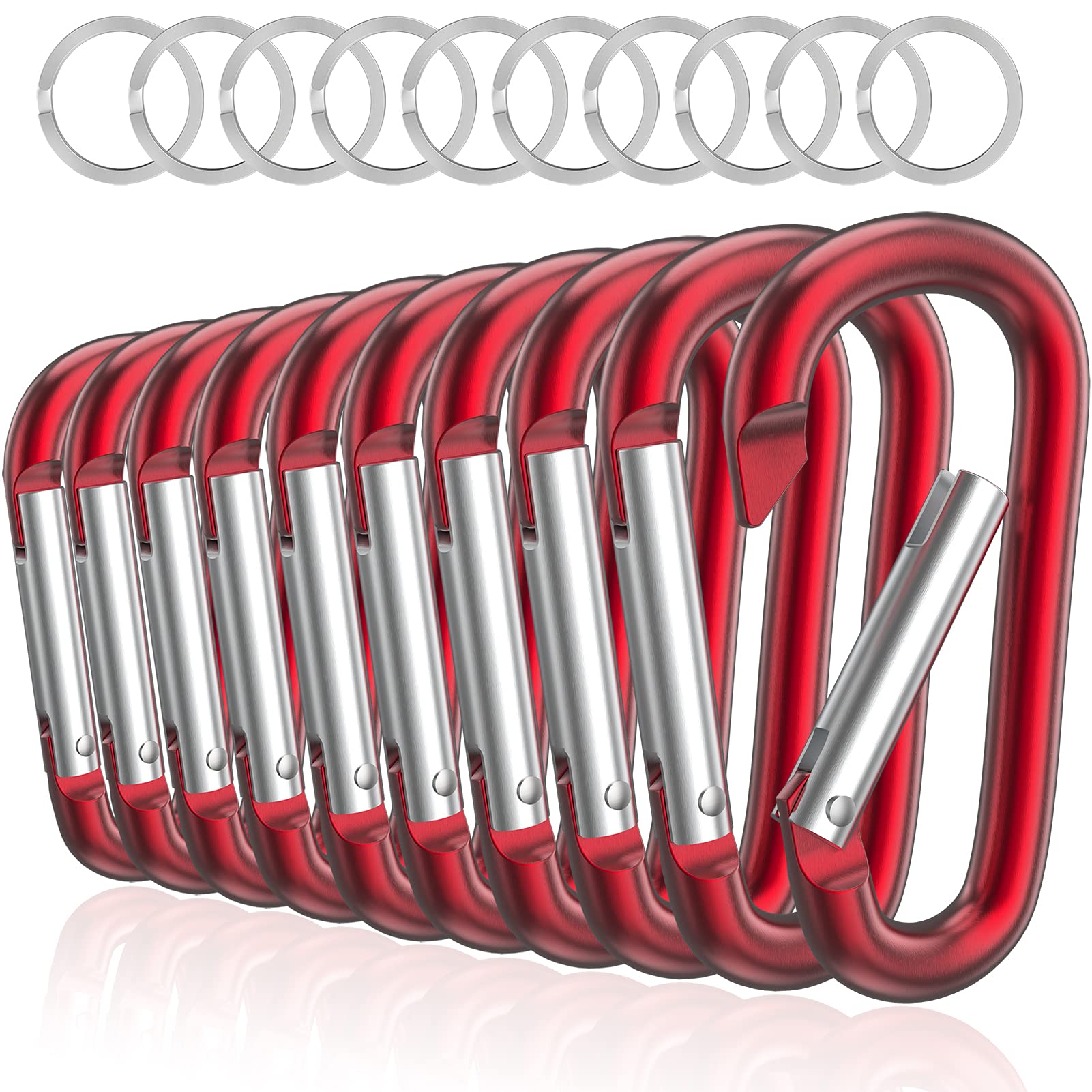 Sprookber 3'' Aluminum Carabiner D Ring, Caribeener