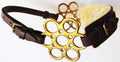 Challenger Tack Horse Western Fleece Padded Brown Leather Brass Adjustable Hackamore 35H40