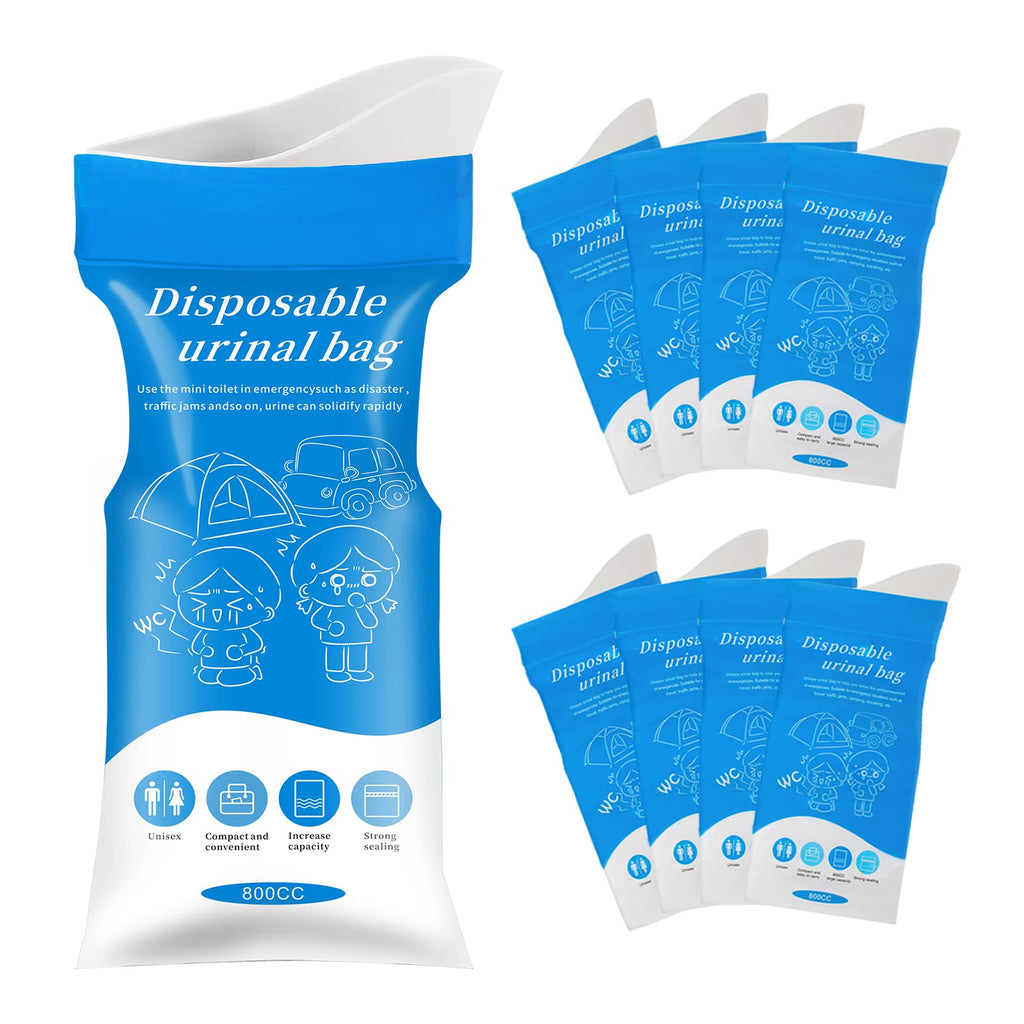Moodooy Disposable Emergency Urinal Bag, 8 Pack Portable Camping Pee Bags, Travel Pee Bags, Traffic Jam Portable Urine Bag, Vomi