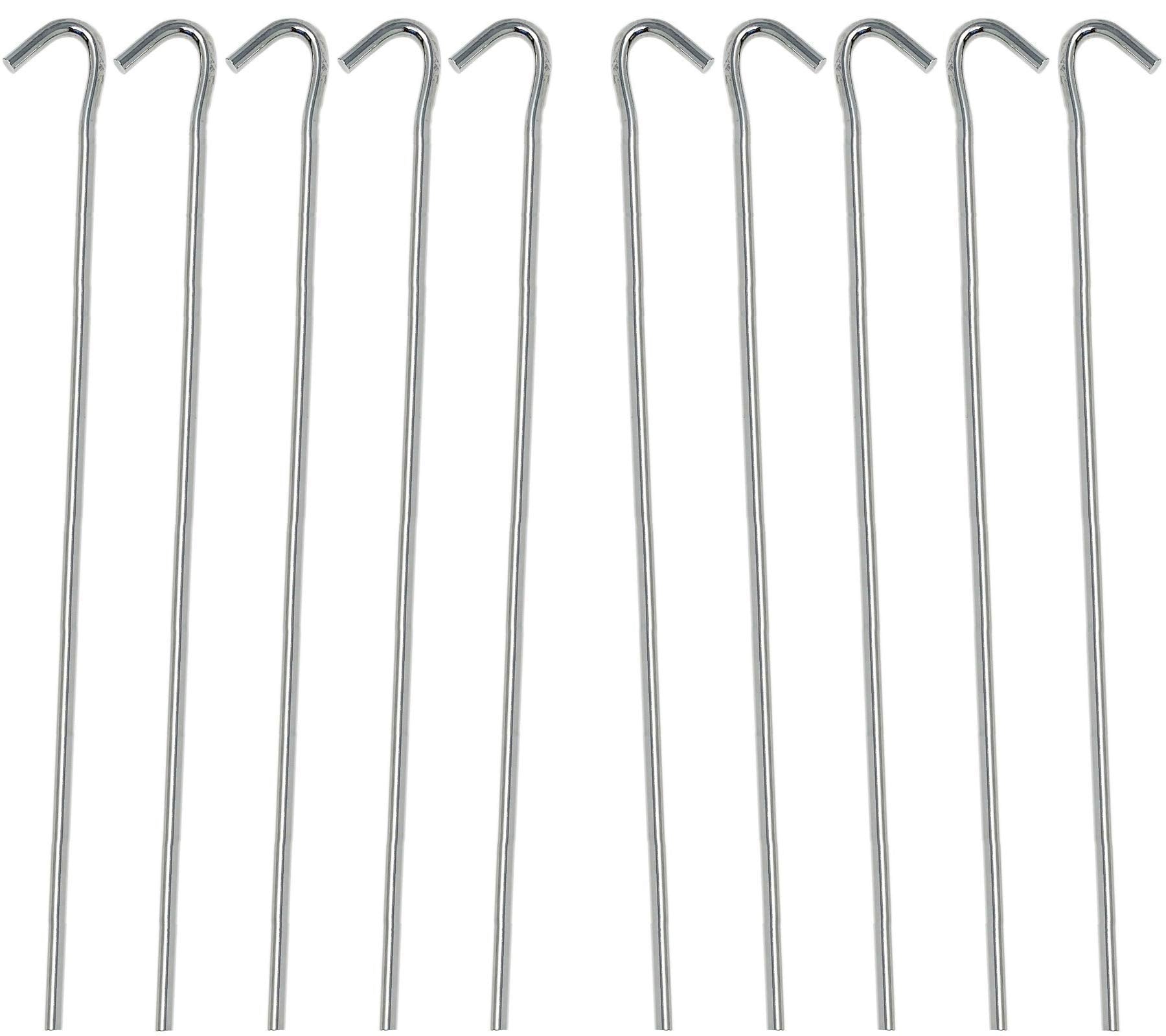 Huji 20Pcs Galvanized Steel Tent Pegs Stakes