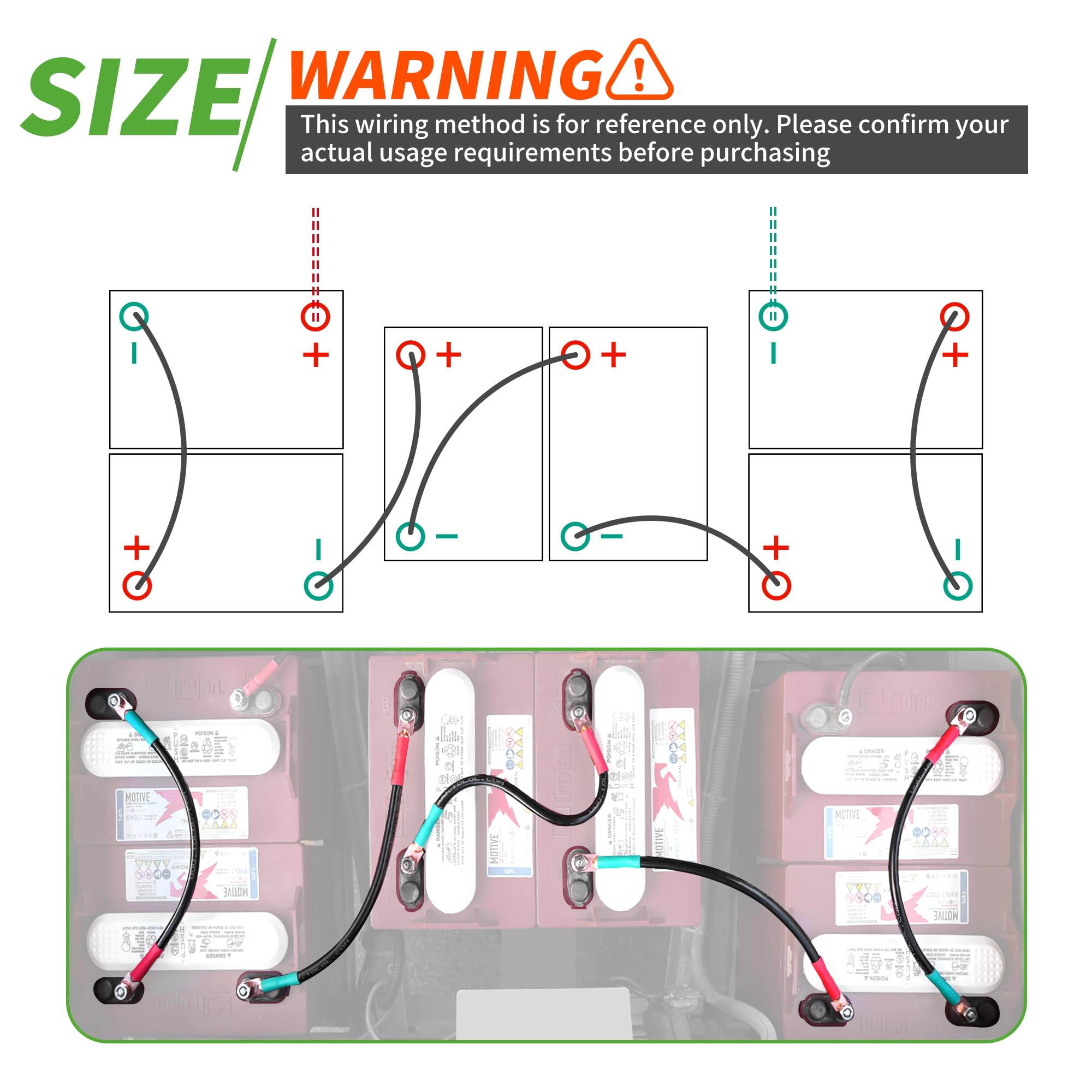 10L0L Golf Cart Battery Cables 4 Gauge For Yamaha G2 G8 G9 36V, Golf Cart Club Car Ds 95+ 48V, Club Car Ds 1981+ 36V, Welding Ba