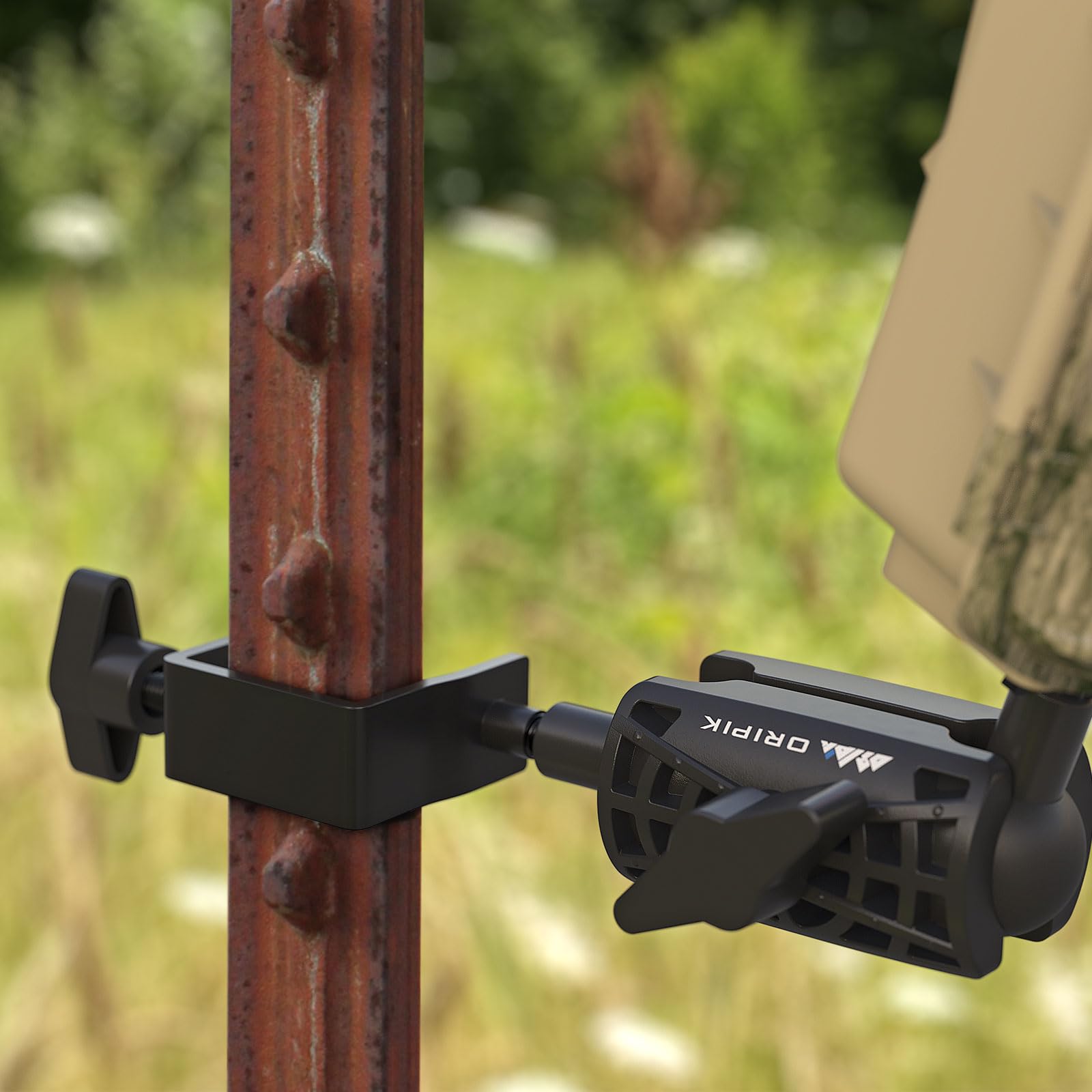 ORIPIK T-Post Trail Camera Mount - 360 Degrees Adjustable Game Camera Holder, Hunting, Easy Installation & Compact Sturdy 2 Pack