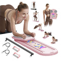 Foldable Pilates Reformer Board for at Home Workout, Pilates Board with Resistance Bands & Timer, Multifunctional Home Pilates E