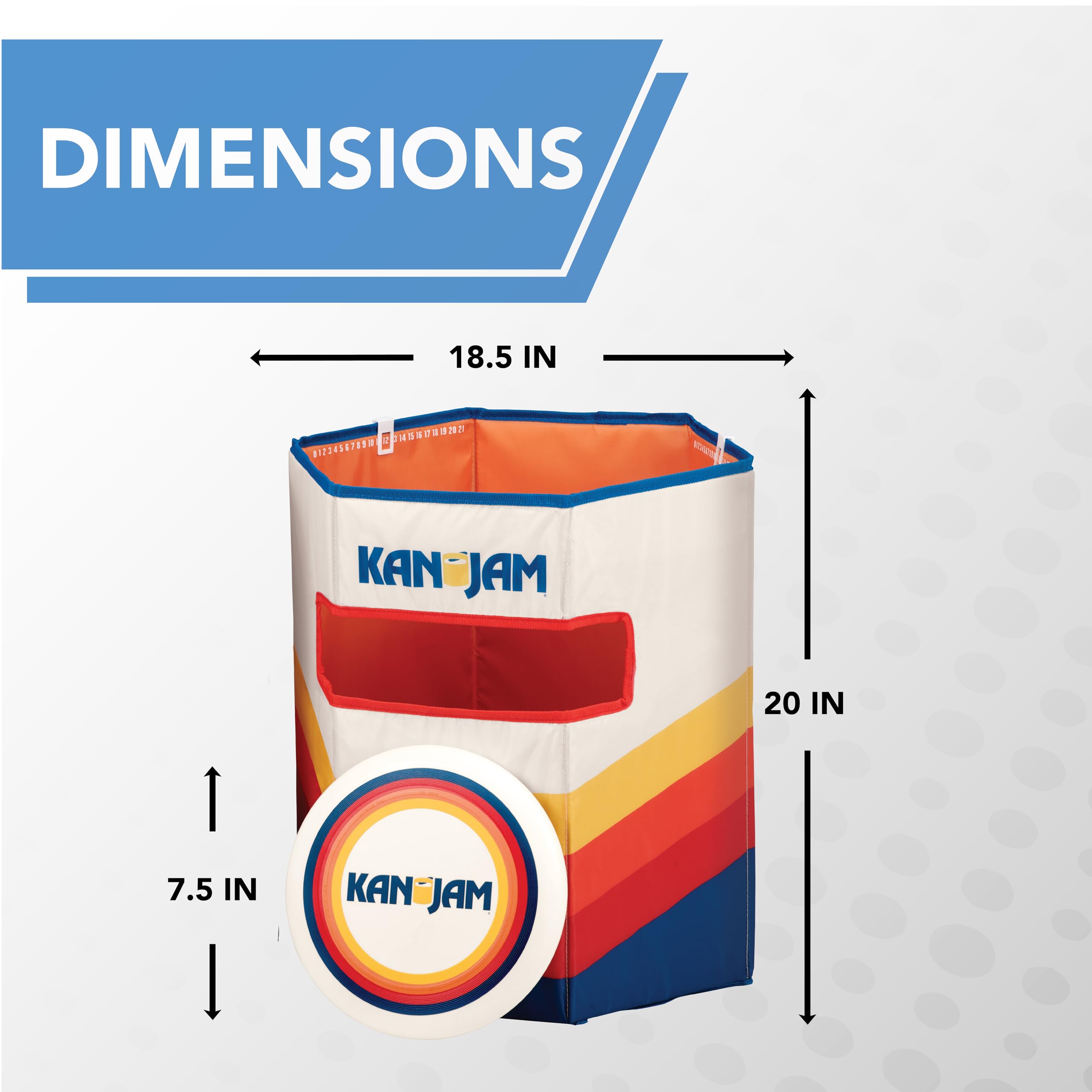 Kan Jam Pack n Go Travel - Foldable Outdoor Disc Toss Game for The Back Yard, Beach, Park, Tailgates, and More, Sunrise Edition