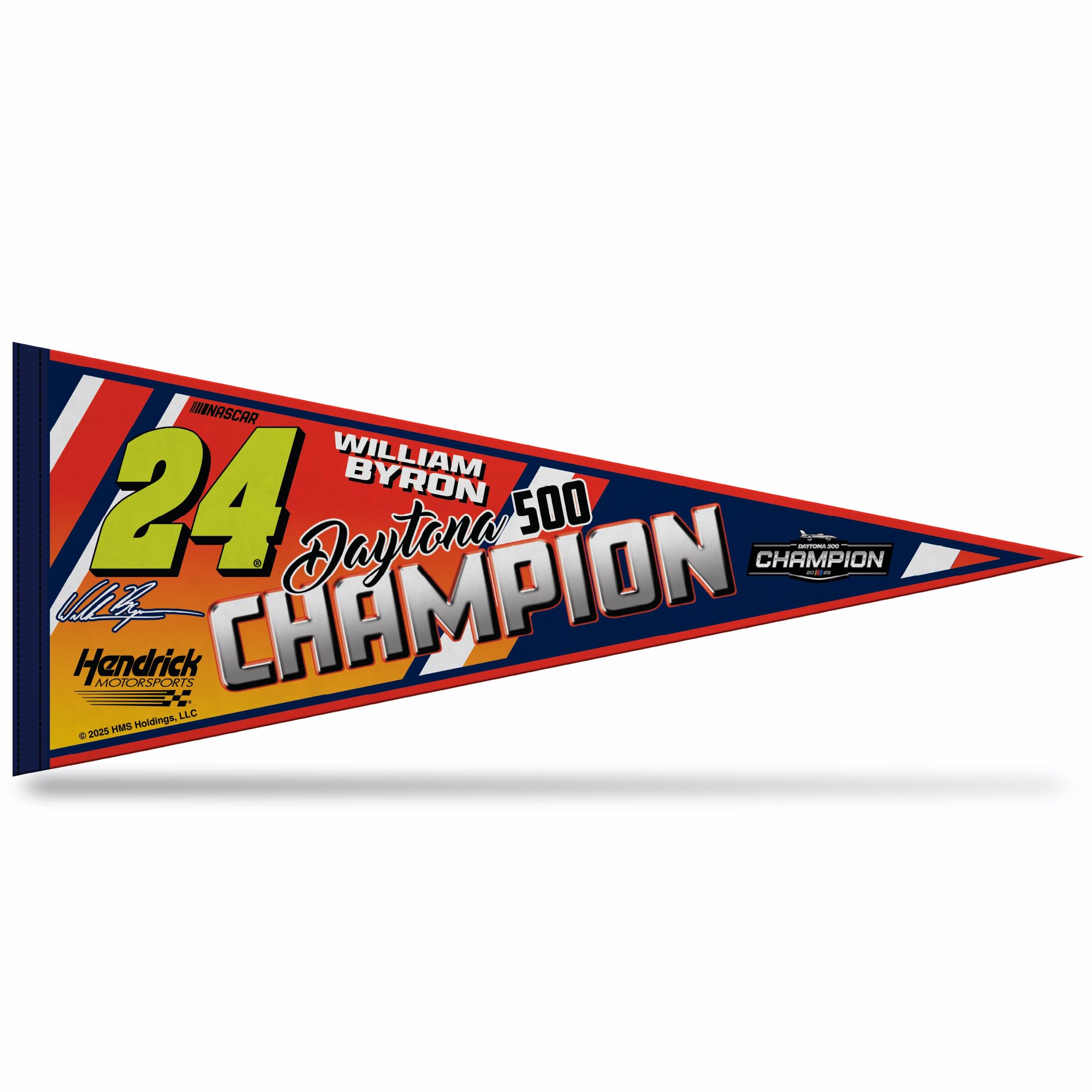 Rico Industries Nascar Racing 2025 Daytona 500 Champion 12'' X 30'' Felt Wall D  Cor Pennant - Great For Home/Bed Room/Man Cave