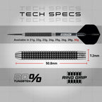 Red Dragon Pegasus Tungsten Steel Darts Set - 30 Gram - Black Shafts, Black Extra Thick Flights And Case