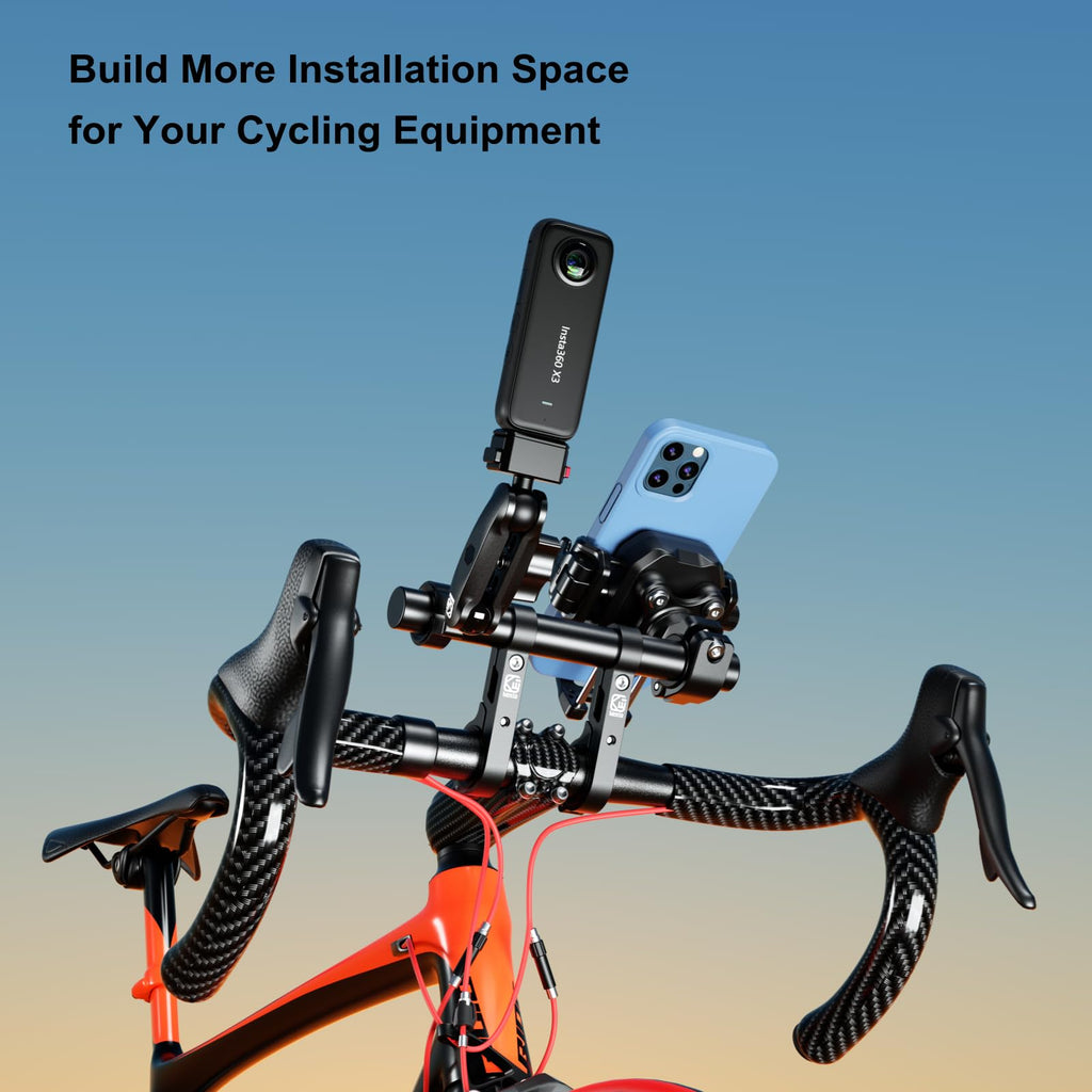 Brcovan Aluminum Alloy Handlebar Extensions For Bicycle & Motorcycle, Bike Handlebar Extender With Double Mounting Clamp Bracket