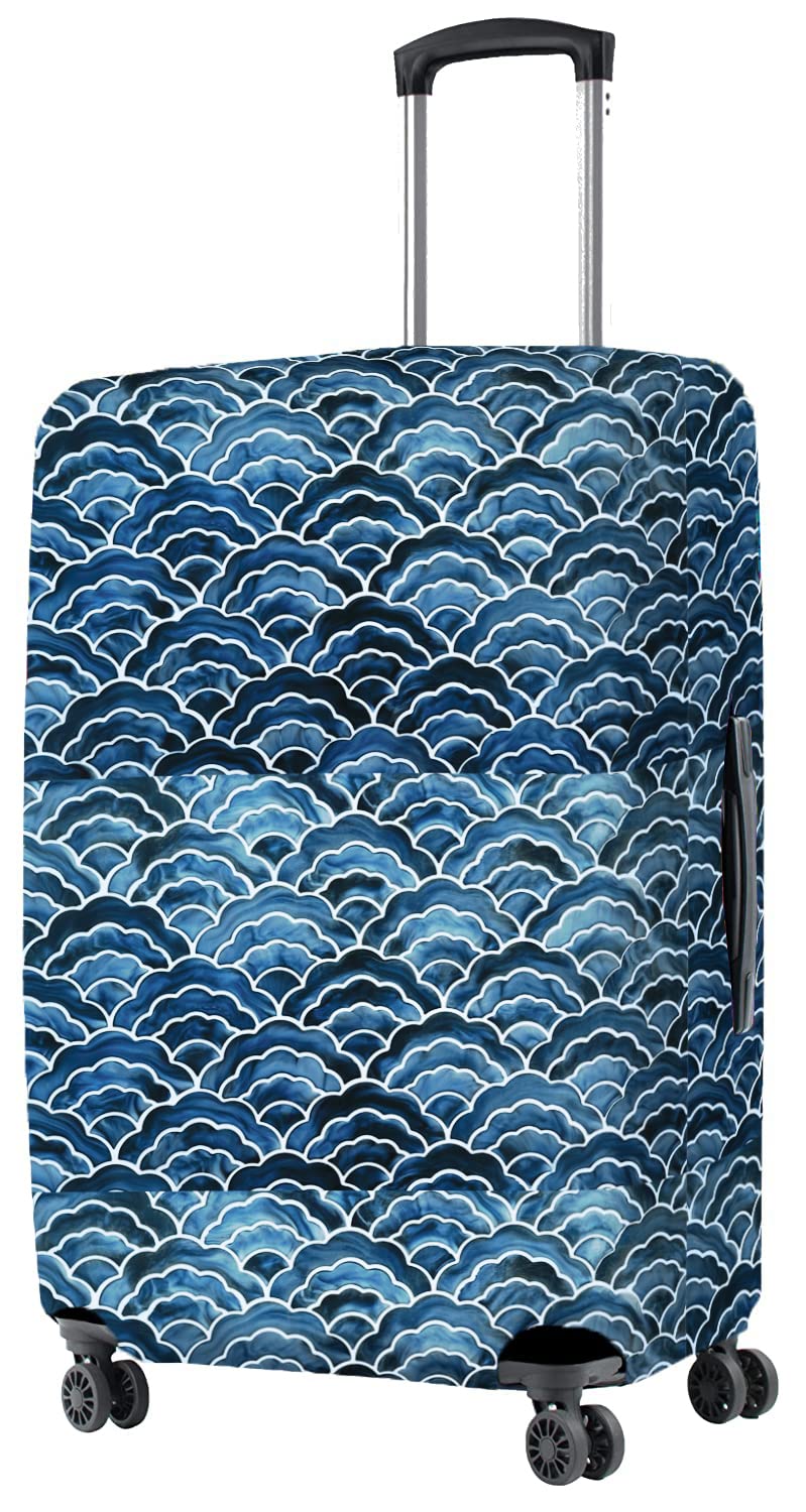 Nasher Miles Polyester 55 (20 Inch) Small Protective Luggage Cover  Japanese Wave Design