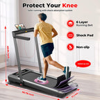 Subsun Pad Treadmill With 9% Incline, 3 In 1 Folding Treadmill For Home/Office With Handle Bar, 2.5Hp Under Desk Treadmills Port