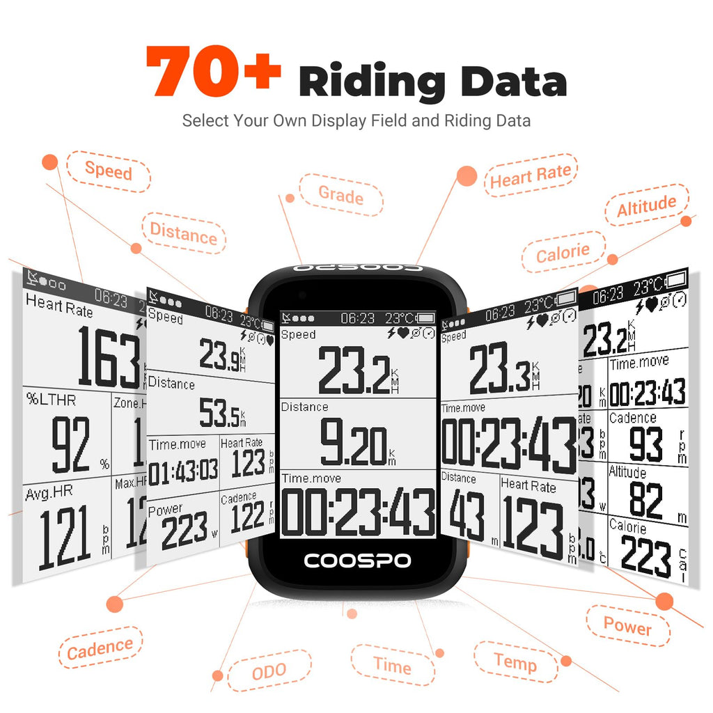 Coospo Bike Computer Wireless Gps,Bike Speedometer With Auto Backlight, Bluetooth5.0 Ant Cycling Gps Computer,Bicycle Computer W