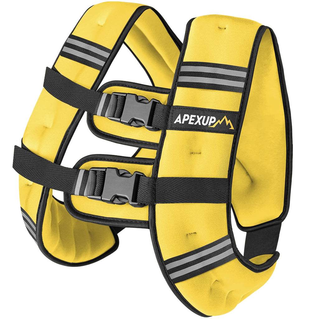 APEXUP 20lbs Weighted Vest Men Women, Weight Vest for Women Workout Equipment for Strength Training Running (Yellow)