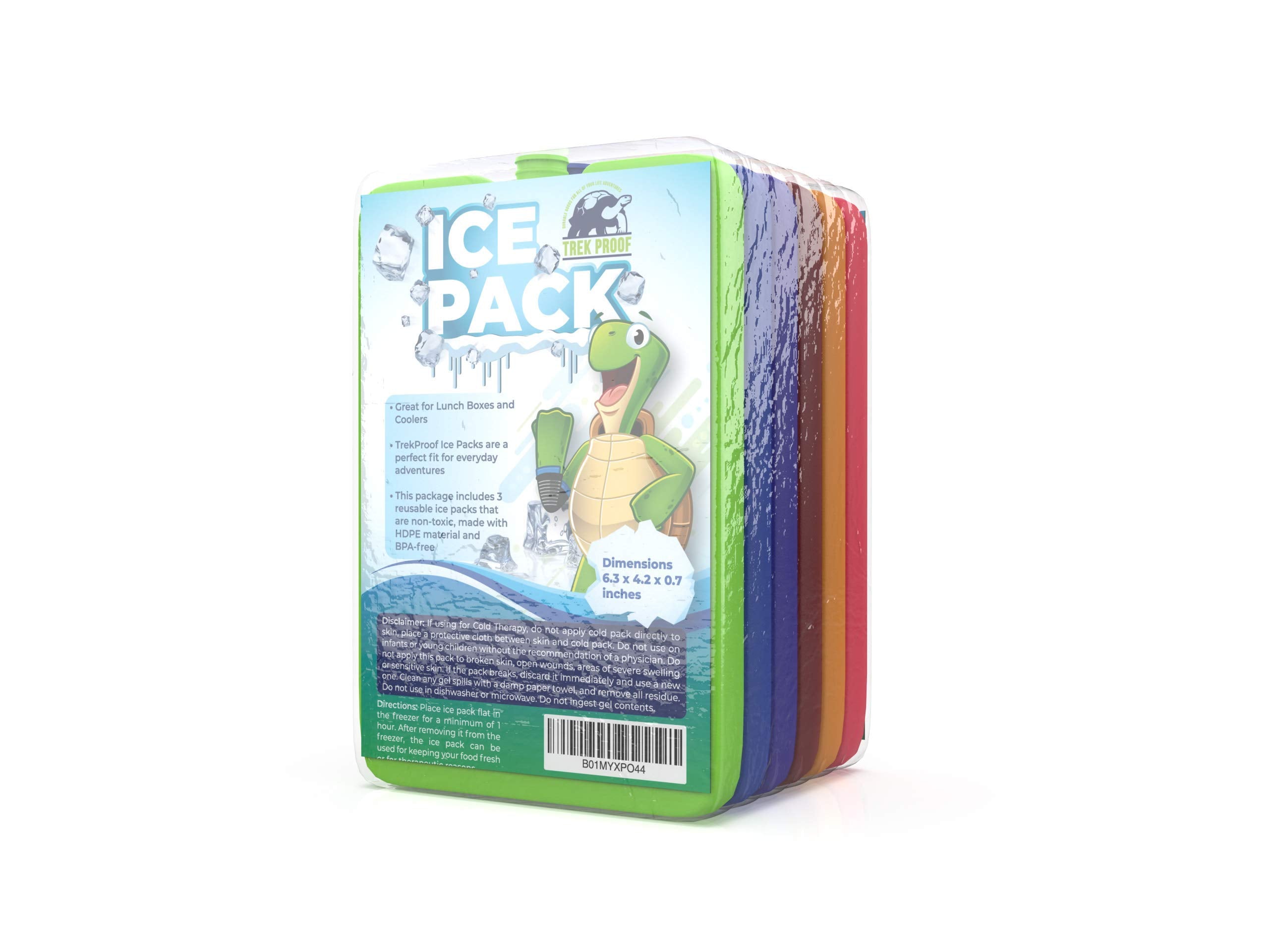 Ice Packs For Lunch Bags & Coolers (6-Piece Set) Cooler Bag For Work, School, Picnic Or Camping | Reusable Freezer Ice Pack