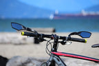 Hafny New Handlebar Bike Mirror, Hd,Blast-Resistant, E-Bike Mirror, Glass Lens, Hf-Mr095 (Silver Left)