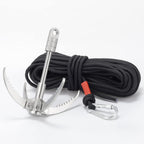 Gyanduly Large Grappling Hook With 65Ft Rope, 4-Claw Folding Stainless Steel Grapple Hooks For Outdoor Survival, Camping, Hiking