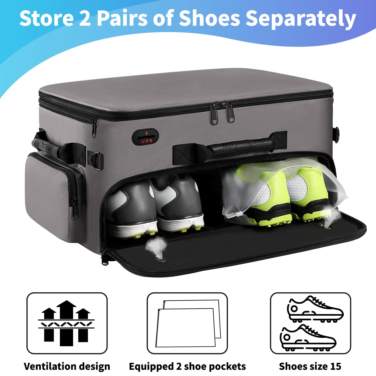 Mogplof Extra Large 2 Layer Golf Trunk Organizer, Golf Gifts for Men Golfers, 20x 14x 10 Water-resistant Car Durable Golf Organi