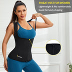 Junlan Sauna Suit For Women Waist Trainer Vest For Women Sweat Tank Top Shaper For Women With Zipper (Blue, 3X-Large)