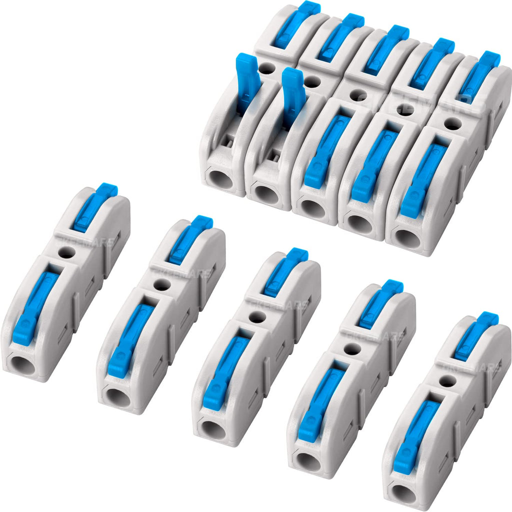 Gkeemars 20 Pcs Wire Connector, 1 Conductor Compact Wire Connectors Splicing Connectors For Circuit Inline 24-12 Awg (Blue)