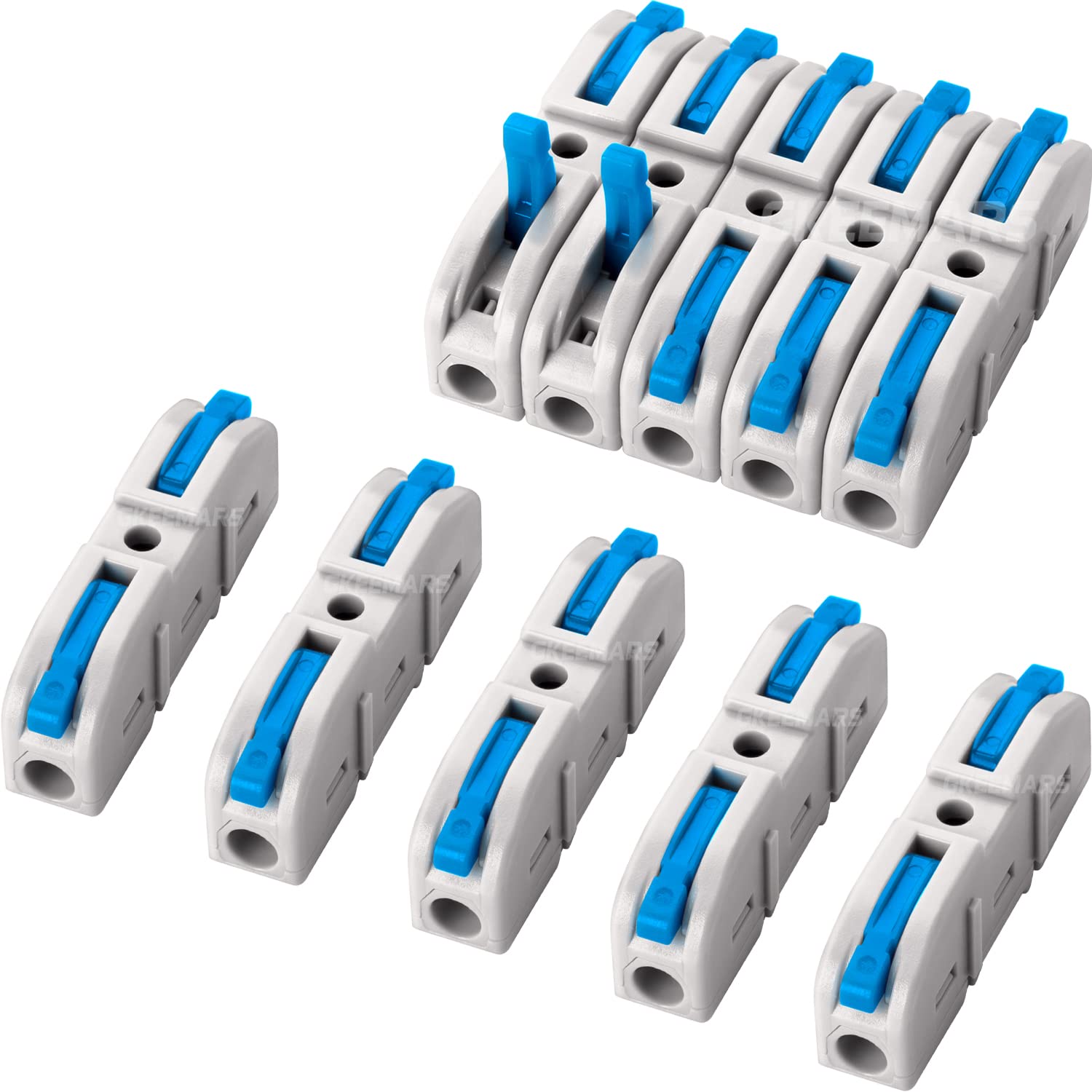 Gkeemars 20 Pcs Wire Connector, 1 Conductor Compact Wire Connectors Splicing Connectors For Circuit Inline 24-12 Awg (Blue)