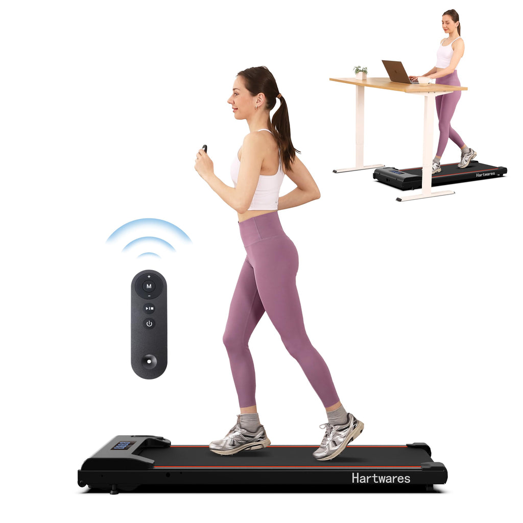 Hartwares Walking Pad Under Desk Treadmill, Portable Mini Treadmill For Home/Office/Small Spaces, 2.5Hp Quiet Brushless Walking