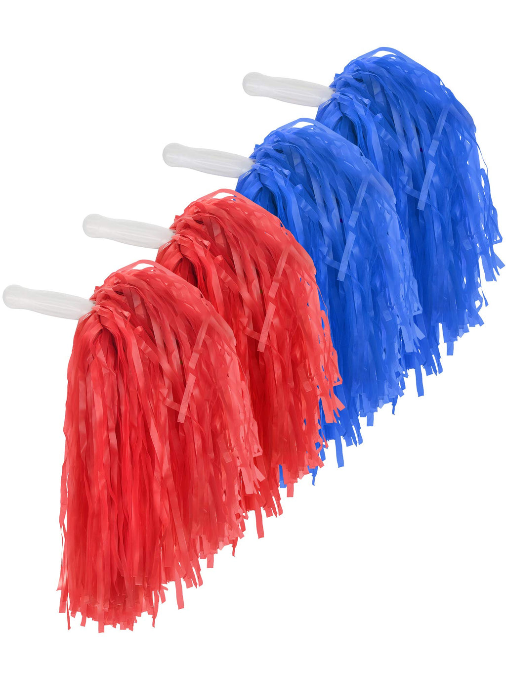 Pangda 12 Pack Cheerleading Pom Poms Sports Dance Cheer Plastic Pom Pom For Sports Team Spirit Cheering (Red And Blue)