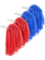 Pangda 12 Pack Cheerleading Pom Poms Sports Dance Cheer Plastic Pom Pom For Sports Team Spirit Cheering (Red And Blue)