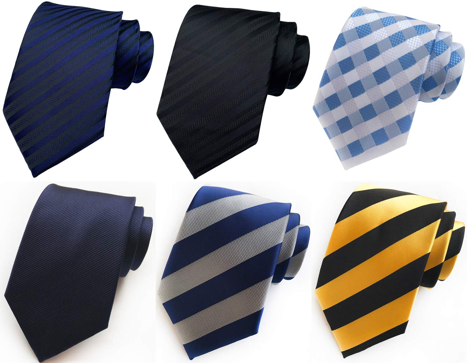 Weishang Lot 6 Pcs Classic Mens Silk Tie Necktie Woven Jacquard Neck Ties