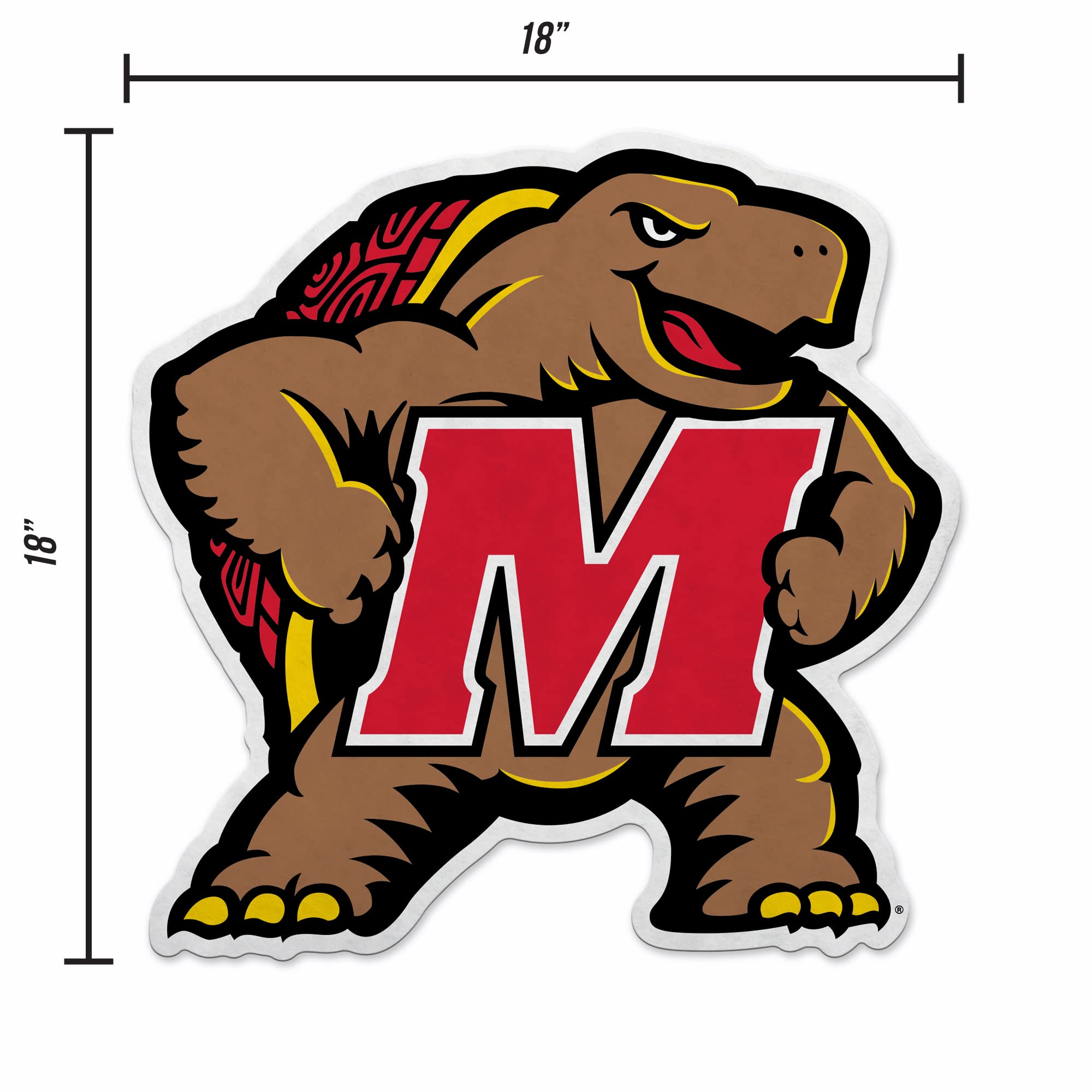 Rico Industries Ncaa Maryland Terrapins Mascot Shape Cut Pennant - Home And Living Room D  Cor - Soft Felt Ez To Hang