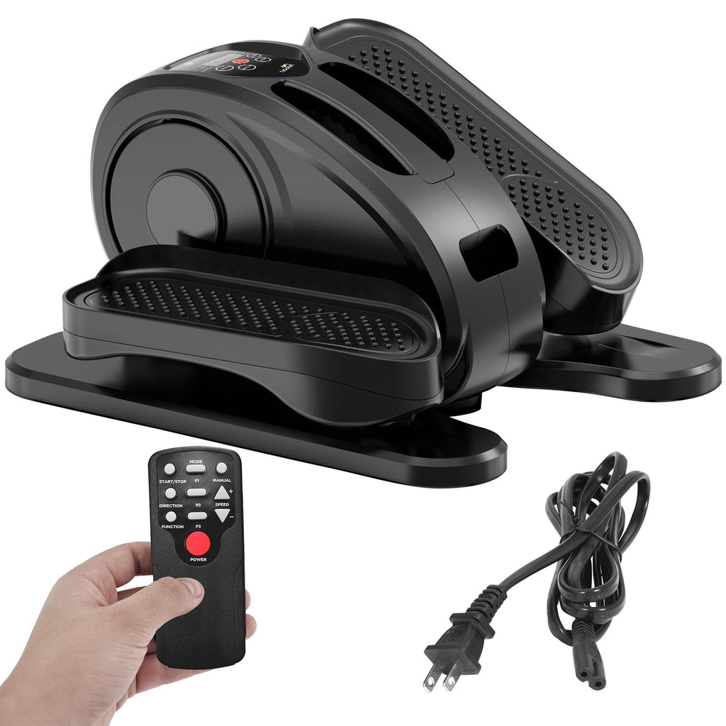 Under Desk Elliptical, Electric Seated Pedal Exerciser Quiet Compact Mini Elliptical Trainer With Display Monitor And Remote Con