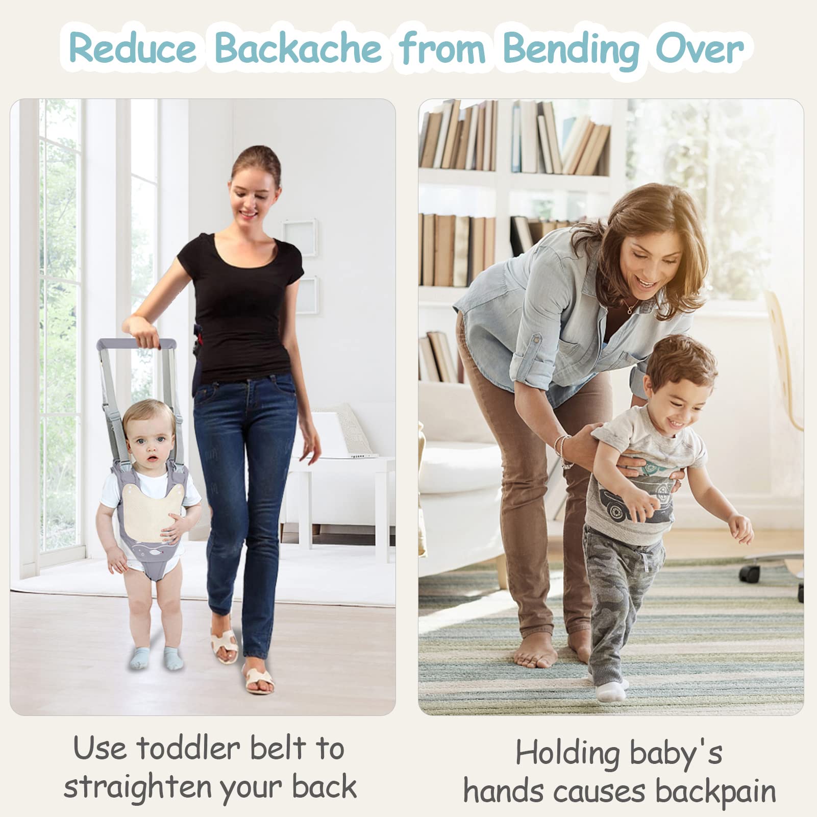 Ocanoiy Baby Walking Harness Handheld Baby Walker Assistant Belt Adjustable Toddler Infant Walker Safety Harnesses Standing Up A