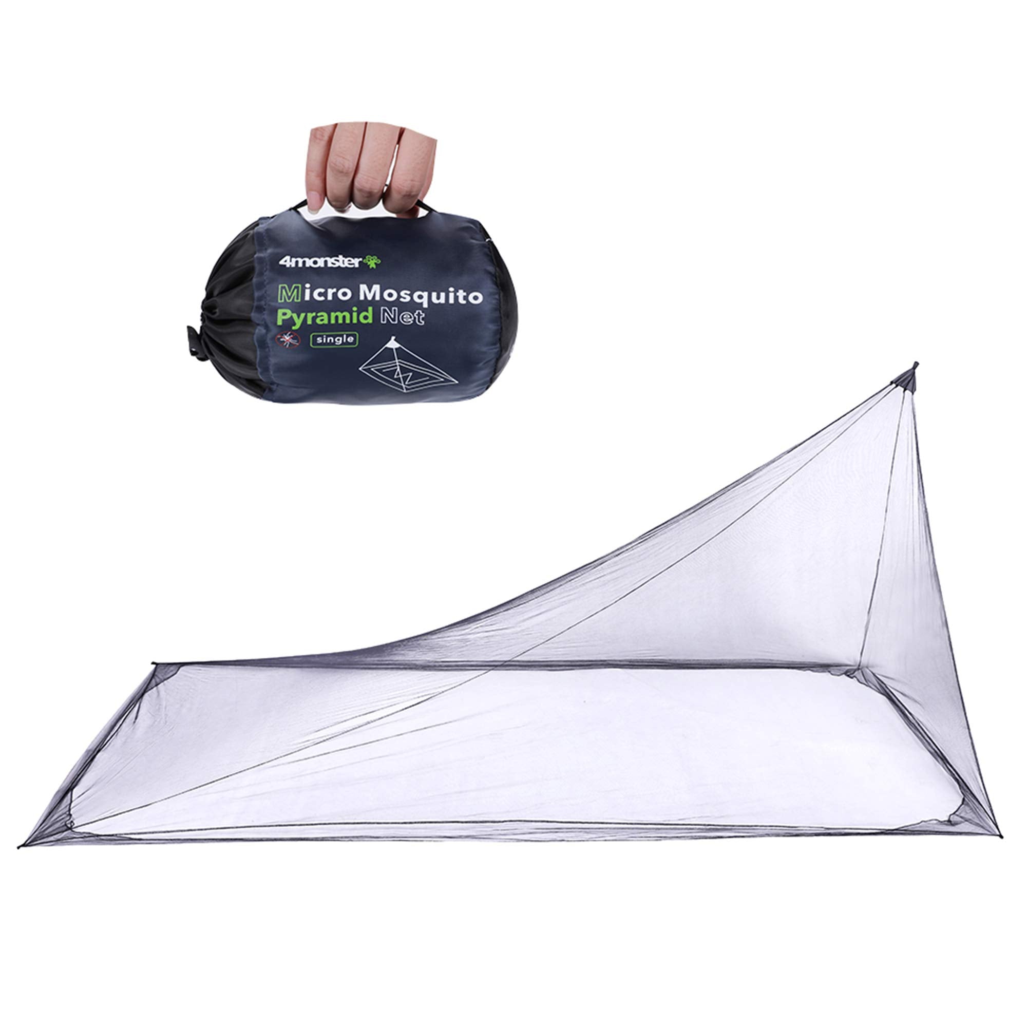 4Monster Camping Insect Net With Carry Bag, Compact And Lightweight, Fits Bed,Sleeping Bags,Tent (Single)