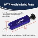 Optp Needle Inflating Pump - Exercise Ball Pump With Needle For Small To Medium-Sized Exercise And Massage Balls, Portable Ball
