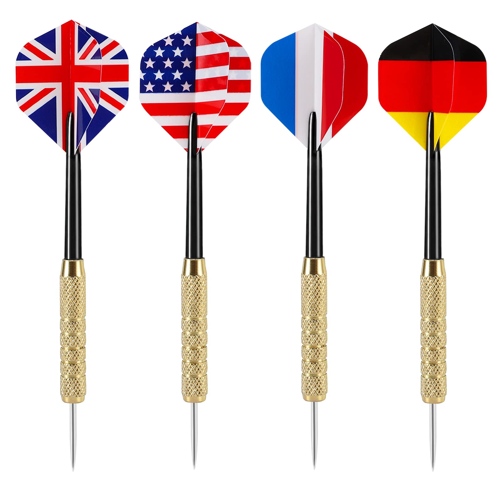 Accmor 12Pcs Steel Tip Darts Set, 18 Grams Professional Metal Darts, Metal Tip Darts With 4 Extra Nylon Shafts, 4 Extra Flights