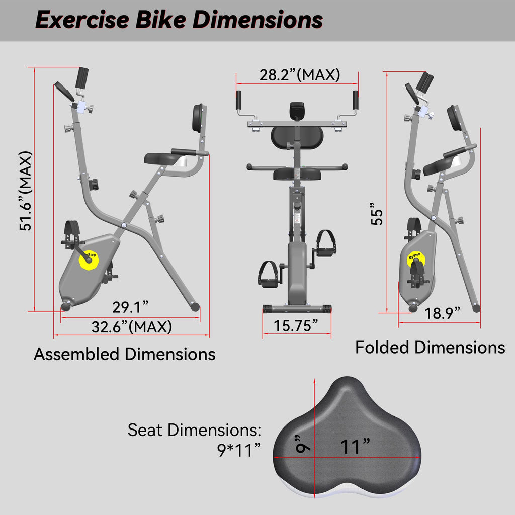 Folding Exercise Bike Arms And Feet Trainer Equipment For Home Workout Stationary Magnetic Foldable Upright Indoor Cycling Bicyc