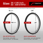 Fincci Pair 26 X 195 Bike Tires 50-559 Foldable 60 Tpi Tires For Mtb Mountain Hybrid Bicycle - Pack Of 2 26X195 Inch Tire