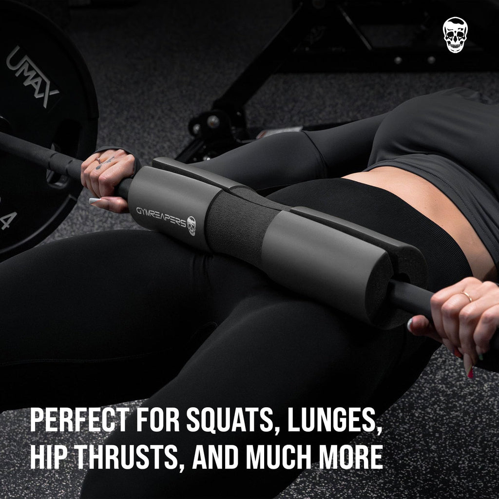 Gymreapers Barbell Squat Pad - Protective Bridge Pad For Hip Thrust, Squats, Lunges - Hip Support, Neck Protection For Bar (Blac