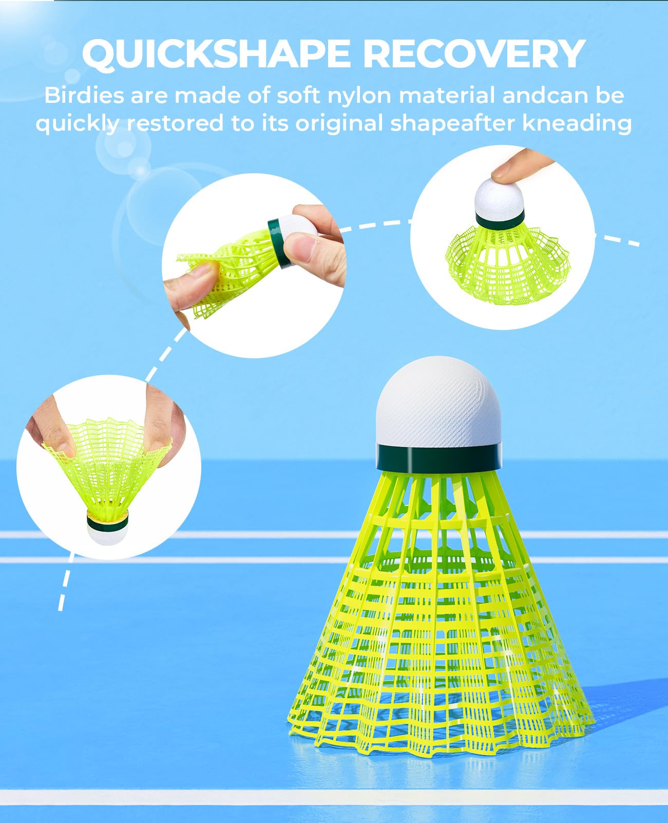 Hiraliy Badminton Birdies,Nylon Badminton Shuttlecocks With Stability Durability For Baseball Batting Practice Training,High Spe