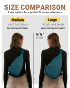 Tuwubi Crossbody Bags for Women, Sling Bag for Men, Small Hiking Backpack Anti Theft Lightweight for Outdoors Travel (M, Teal Bl
