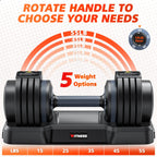 Rendpas Adjustable Dumbbells Set of 2, Select Weight Dumbbell Set, 5 in 1 Free Dumbbell Set with Anti-Slip Texture Handle, Weigh