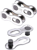 Jovitec 3 Pairs Bicycle Missing Link 11 Speed Chain Reusable Silver Steel Bike Chain Link
