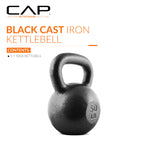 Cap Barbell Black Cast Iron Kettlebell | 50 Pounds
