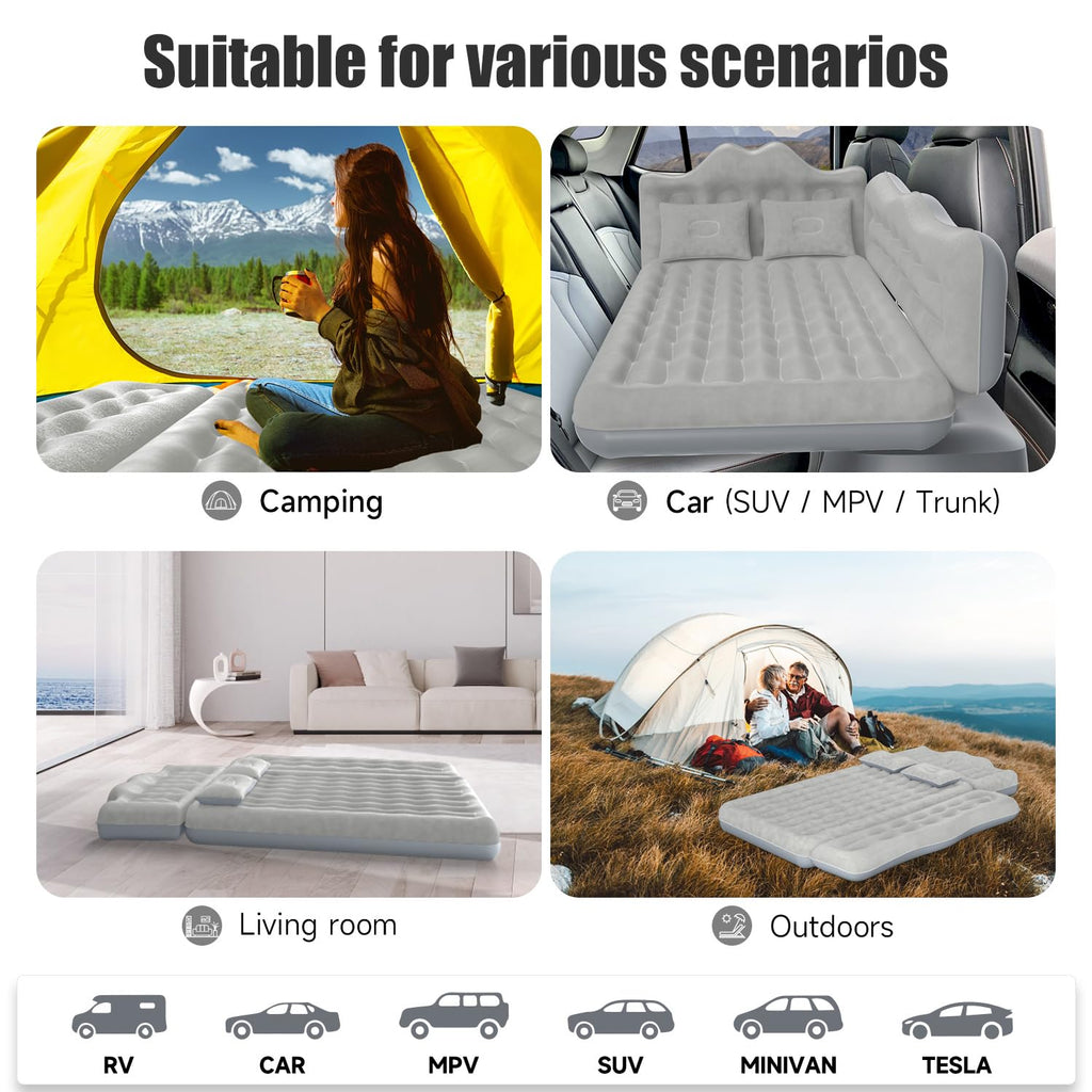 Dikasun Car Air Mattress, Inflatable Suv Truck Air Mattress Back Seat Camping Bed Thickened Car Sleeping Pad For Travel, Car Bed